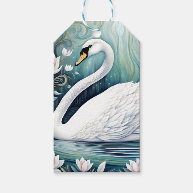 Beautiful Swan Gift Tags (Front)