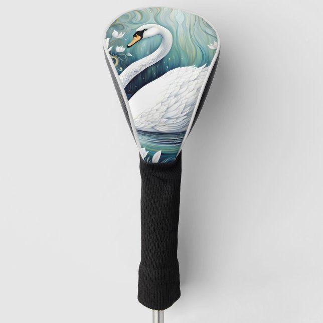 Beautiful Swan Golf Head Cover (Front)