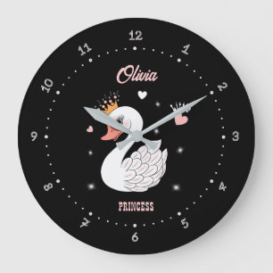Beautiful swan large clock
