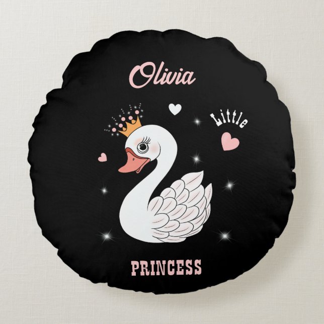 Beautiful swan round cushion (Front)