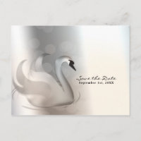 Beautiful Swan Silver Elegant Chic Save the Date
