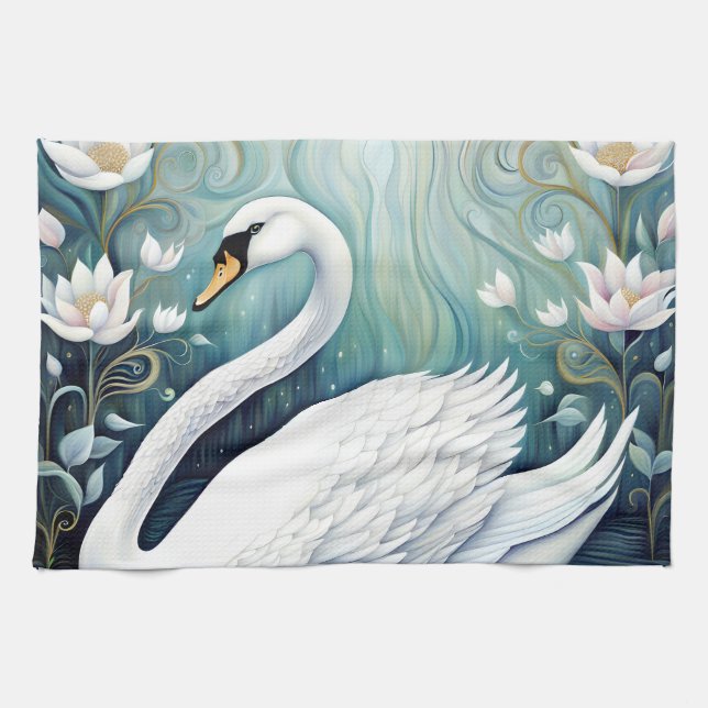 Beautiful Swan Tea Towel (Horizontal)