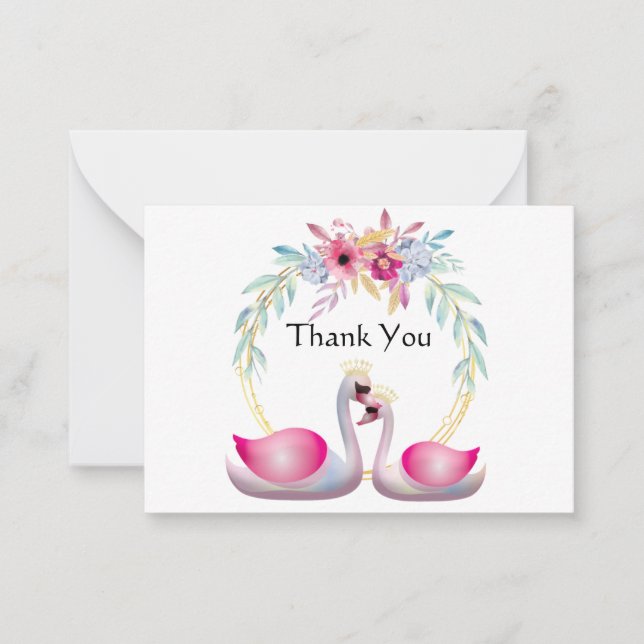 Beautiful Swan Thank You Card (Front)