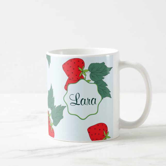 beautiful sweet cute Strawberry pattern. Personali Coffee Mug (Right)
