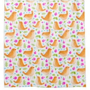 Beautiful Sweet Watercolor Bird Shower Curtain