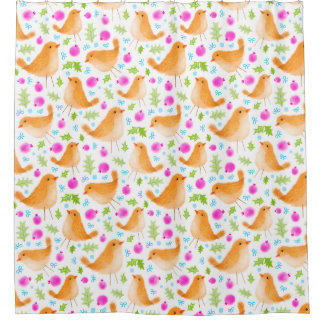 Beautiful Sweet Watercolor Bird Shower Curtain