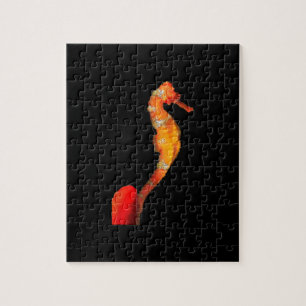 Beautiful Swimming Seahorse Figure On Front Jigsaw Puzzle