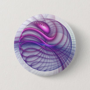 Beautiful Swing Modern Abstract Fractal Art Pink 6 Cm Round Badge