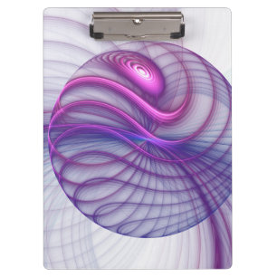 Beautiful Swing Modern Abstract Fractal Art Pink Clipboard
