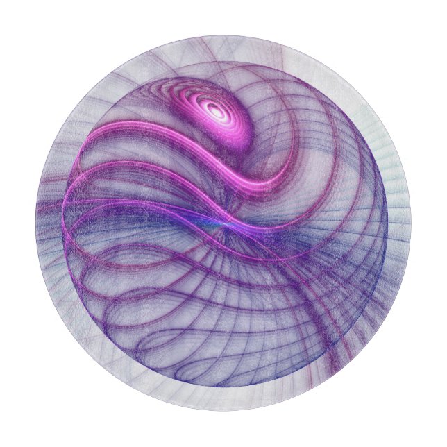 Beautiful Swing Modern Abstract Fractal Art Pink Cutting Board (Front)