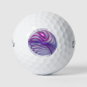 Beautiful Swing Modern Abstract Fractal Art Pink Golf Balls
