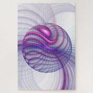 Beautiful Swing Modern Abstract Fractal Art Pink Jigsaw Puzzle