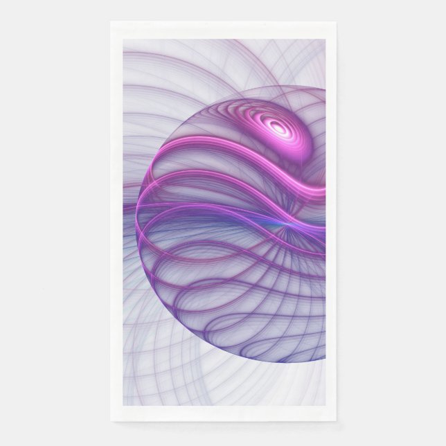 Beautiful Swing Modern Abstract Fractal Art Pink Napkin (Front)