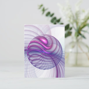 Beautiful Swing Modern Abstract Fractal Art Pink Postcard