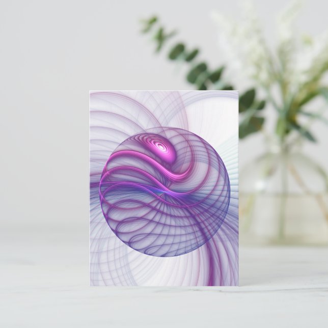 Beautiful Swing Modern Abstract Fractal Art Pink Postcard (Standing Front)