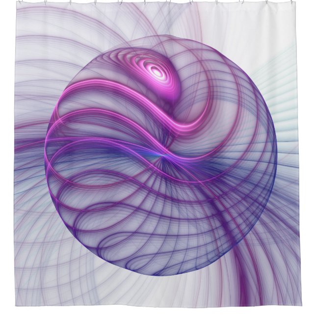 Beautiful Swing Modern Abstract Fractal Art Pink Shower Curtain (Front)