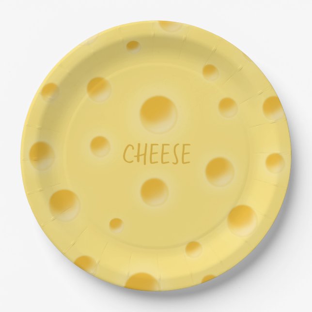 Beautiful Swiss Cheese Fanciful Personalizable Paper Plate (Front)