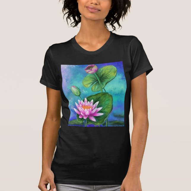 Beautiful T-Shirt Pink Water Lily (Front)