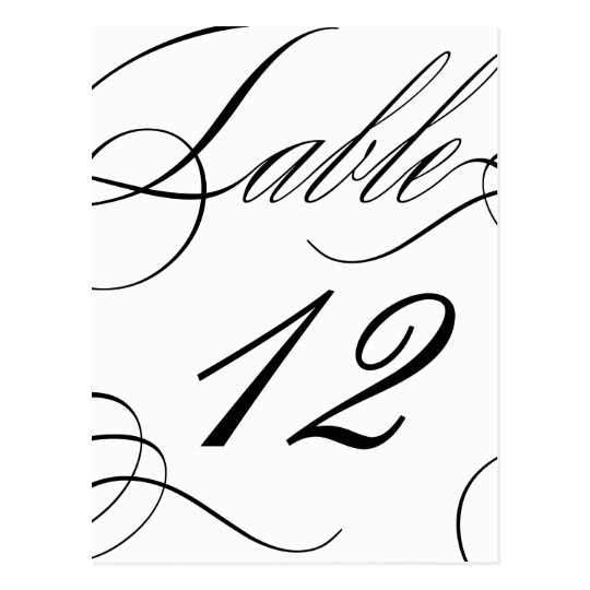 Beautiful Table Number (Customisable Text Colour) Postcard