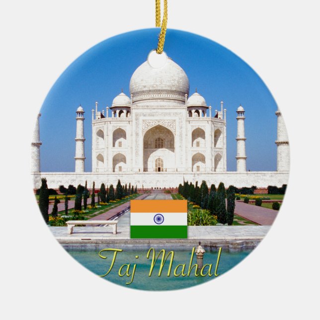 Beautiful Taj-Mahal India Pro Photo Ceramic Ornament (Front)