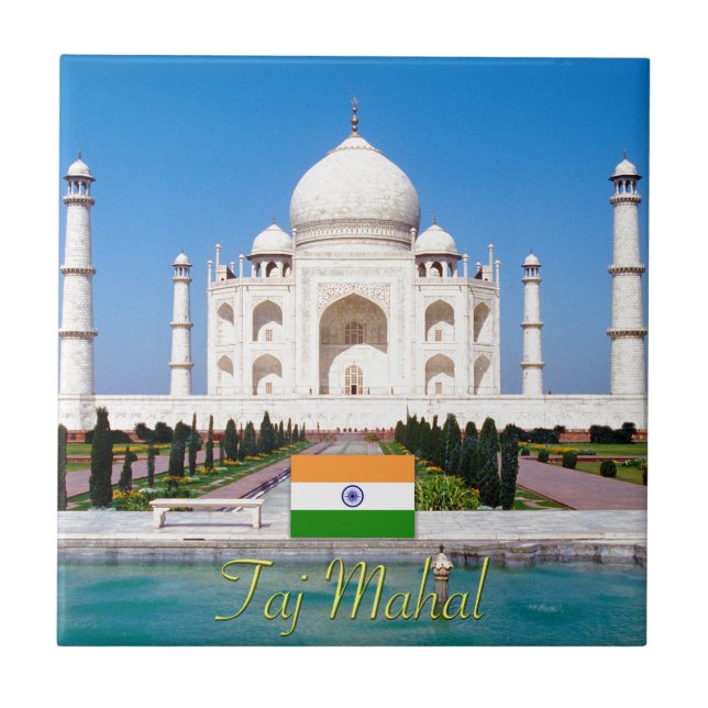 Beautiful Taj-Mahal India Pro Photo Ceramic Tile (Front)
