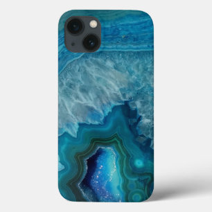 Beautiful Teal Blue Agate Stone iPhone 13 Case