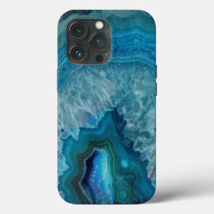 Beautiful Teal Blue Agate Stone OtterBox iPhone Ca 13 Pro Case