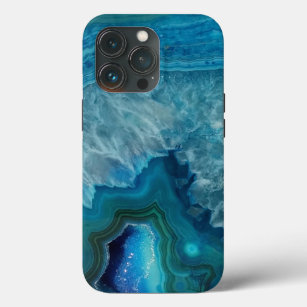 Beautiful Teal Blue Agate Stone OtterBox iPhone Ca iPhone 13 Pro Case