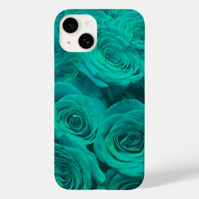 Beautiful teal green roses teal flowers  Case-Mate iPhone case (Back)