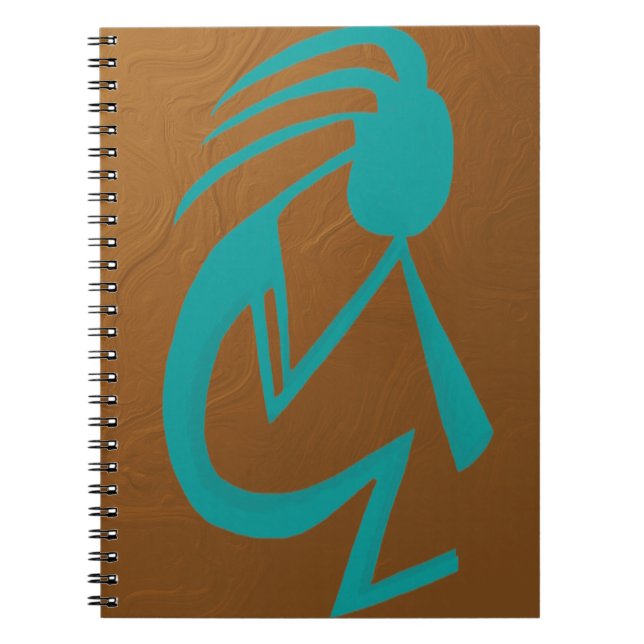 Beautiful Teal Kokopelli Painting Notebook (Front)