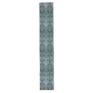 Beautiful,teal silver,art nouveau pattern,floral,m long table runner