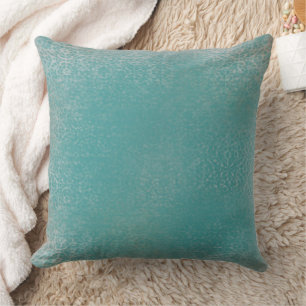 Beautiful Teal with Lace Overlay Pattern Cushion