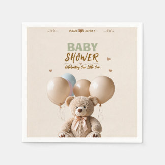 Beautiful Teddy Bear Baby Shower Napkins
