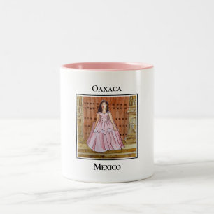 Beautiful Tehuana in Traditional Wedding Dress Two-Tone Coffee Mug