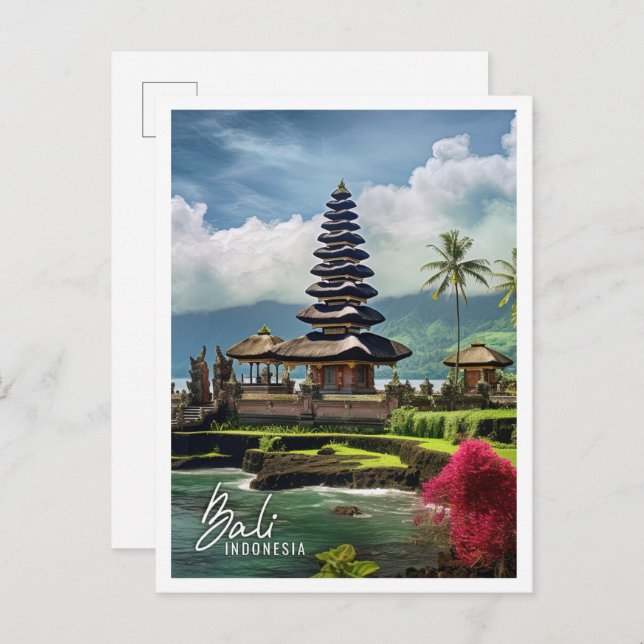 Beautiful Temple Bali Indonesia Postcard (Front/Back)