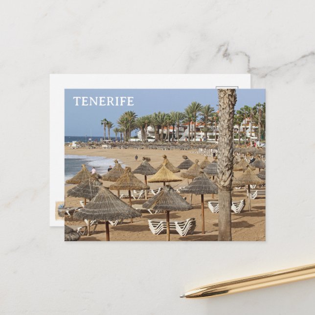 Beautiful Tenerife Beach View Postcard! Postcard (Front/Back In Situ)