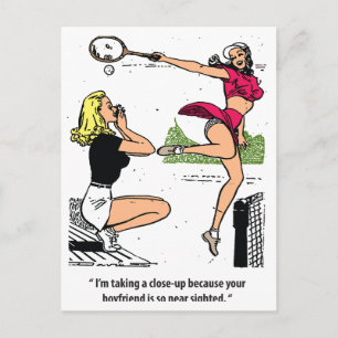 Beautiful Tennis Player, Humour, Vintage Postcard