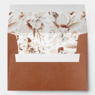 Beautiful Terracotta and White Flowers Pattern Envelope