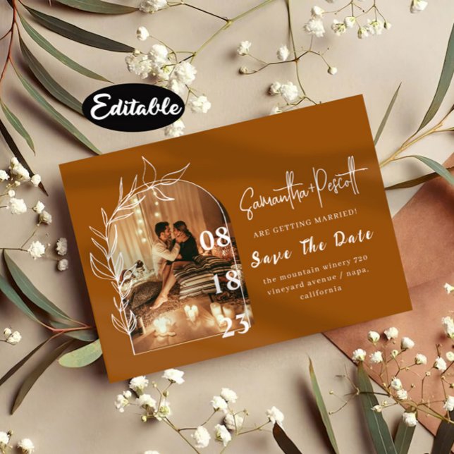Beautiful Terracotta Arch Save The Date Invitation (Creator Uploaded)