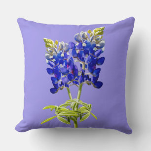 Beautiful Texas Bluebonnets on Lavender, Pillow