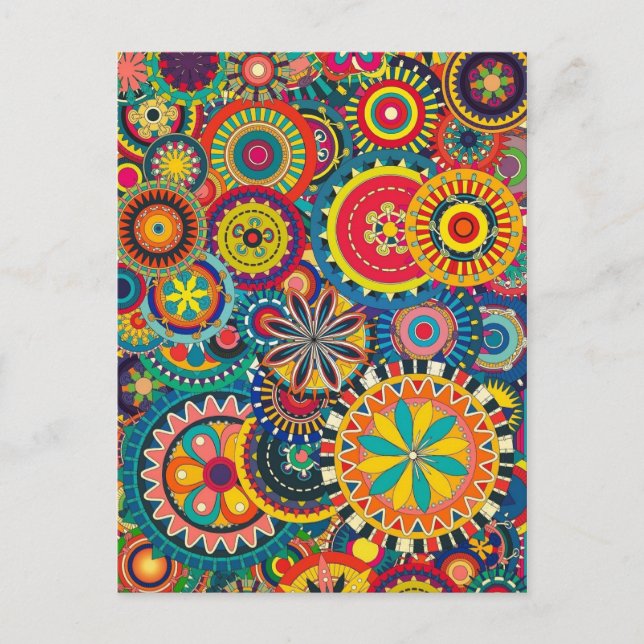 Beautiful Texture floral colourful Pattern Postcard (Front)