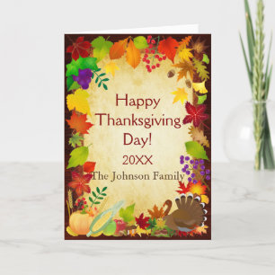 Beautiful Thanksgiving Harvest Holiday Card