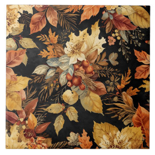 Beautiful Thanksgiving Leafs Pattern Ceramic Tile