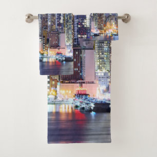 Beautiful The city at Night Bath Towel Set