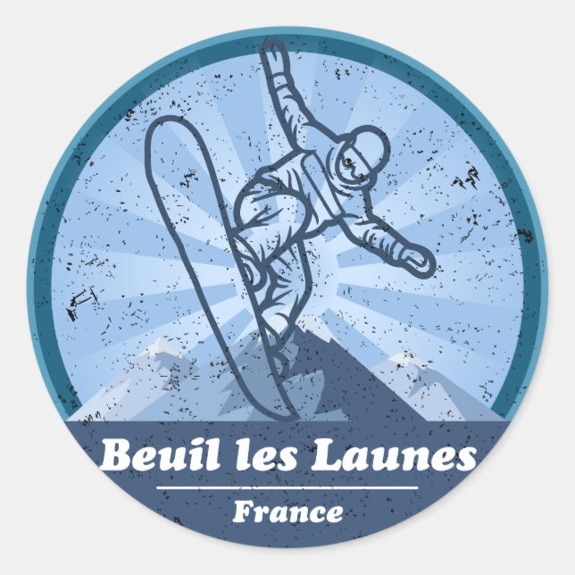 Beautiful the Snowboard Lunes Classic Round Sticker (Front)