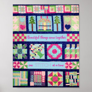 Beautiful Things Come Together One Stitch at Time Poster