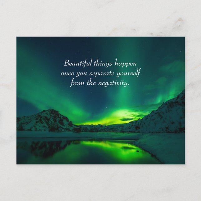 Beautiful Things Happen Inspirational Quote Postcard (Front)