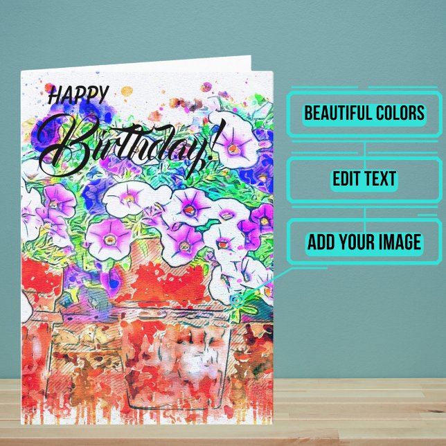 Beautiful Things Like You Watercolor Birthday Card (This beautiful watercolor card is for the loved one whom you want to give a very special card to. )