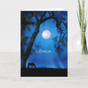 Beautiful Thinking of you & Missing You Horse Card