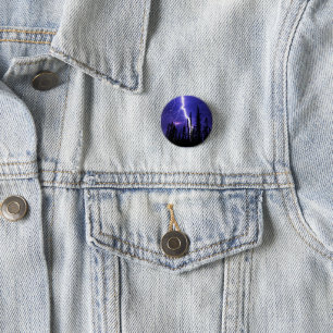 beautiful thunder over the forest 3 cm round badge